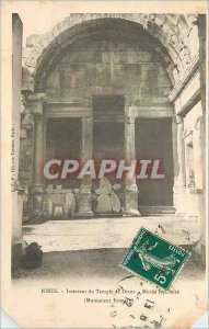 Postcard Old Nimes Interior of the Temple of Diana Lapidary Museum (Roman Mon...