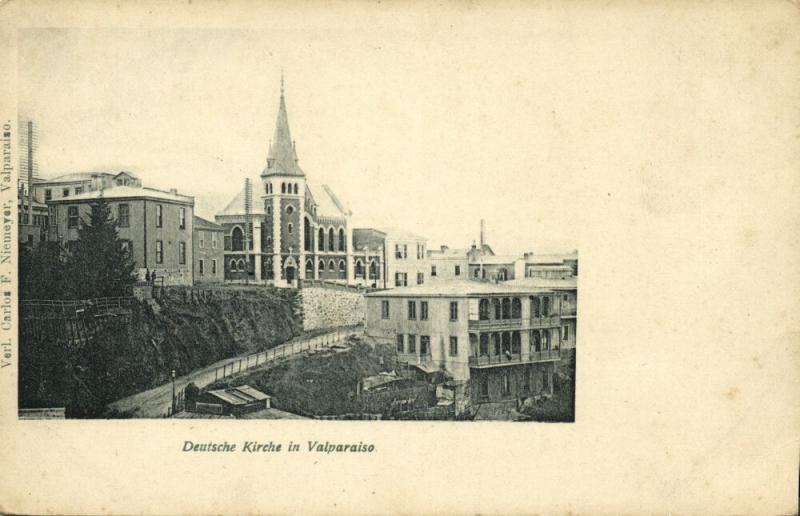 chile, VALPARAISO, German Church (1899) Carlos F. Niemeyer Postcard