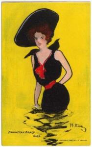 MANHATTAN BEACH GIRL, Hamilton King, 1907