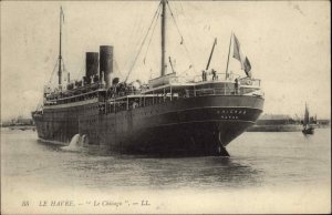Le Havre Steamer Steamship Le Chicago c1910 Vintage Postcard