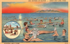 Vintage Postcard Bathing At Saltair Inland Sea Great Salt Lake Utah Deseret Book