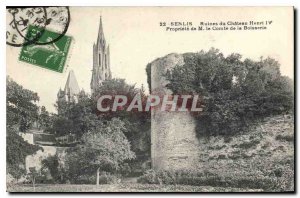 Postcard Senlis Old Ruins of Chateau Henry IV