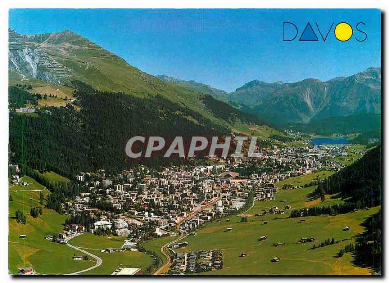 Modern Postcard Davos und mit Schatzalp Strela Alp