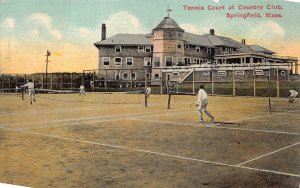 TENNIS COURT AT COUNTRY CLUB SPRINGFIELD MASSACHUSETTS POSTCARD 1911