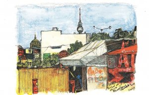 Tacheles Kunsthaus Berlin Germany Stunning Sketch Painting Postcard