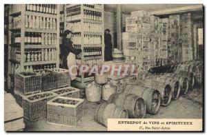 Old Postcard Folklore Vine Harvest Warehouse Wines & Spirits Rue Saint Julien...