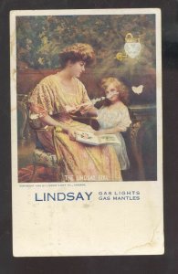CHICAGO ILLINOIS LINDSAY LIGHT COMPANY GAS LIGHT 1909 ADVERTISING POSTCARD