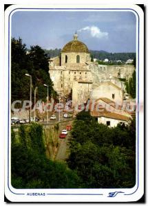 Postcard Old Ardeche Aubenas Dome Saint Benedict and the ramparts