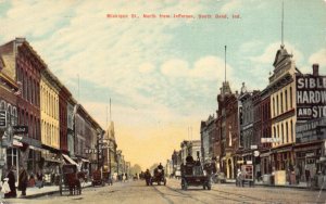 Postcard Michigan Street North From Jefferson in South Bend, Indiana~126681