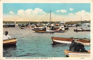 Red Bank New Jersey Shrewsbury River Motor Boat Races Antique Postcard K90492