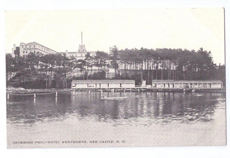 New Castle NH Postcard Hotel Wentworth Swimming Pool ca 1910