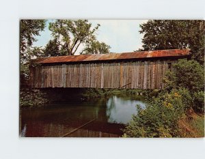 Postcard Old Covered Bridge on Rt. 118, spanning the Trout River, Vermont