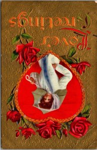 Valentine's Day Beautiful Lady With Red Roses