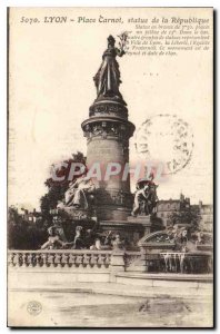 Old Postcard Lyon Place Carnot Statue of the Republic