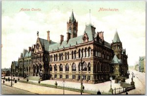 Assize Courts Manchester England Street View Buildings Postcard