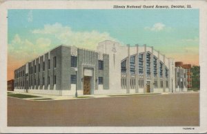 Postcard Illinois National Guard Armory Decatur IL