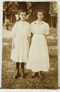 Victorian Girls Chicago Cousins Ruth & Mildred Wean to Cedar Rapids Postcard H14