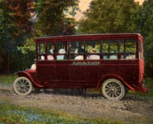 Motor Bus Truck Park Huntington IN Indiana Postcard