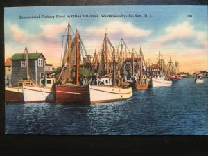 Vintage Postcard 1959 Otten's Harbor Fishing Fleet Wildwood-by-the-Sea N.J.