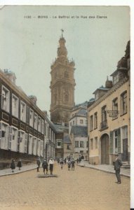 Belgium Postcard - Mons - Le Beffrol Et La Rue Des Clercs - TZ12173