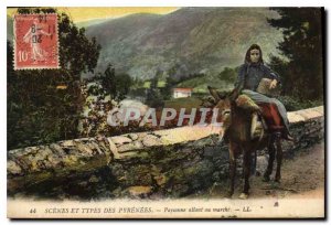 Old Postcard Scenes et Types des Pyrenees Paysanne going to the market