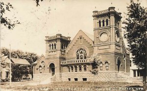 Aurora NE Congregational Church in 1916 Real Photo Postcard