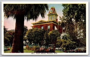 Phoenix Arizona~9:06 on Mansard Roof Clocktower~Courthouse~Colorful Garden 1915