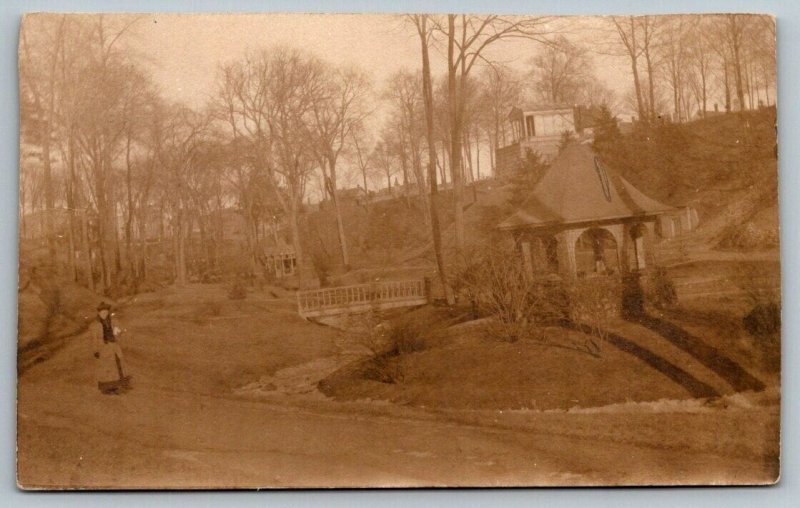 RPPC  1911  Valley Cemetery   Manchester  New Hampshire   Real Photo Postcard