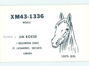 Pre-1980 RADIO CARD - CB HAM OR QSL St. Catharines Ontario ON AH2048