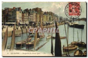 Old Postcard Le Havre Perspective Grand Quai