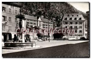 Old Postcard Morez Place Henri Lissac Hotel De La Poste and National School o...