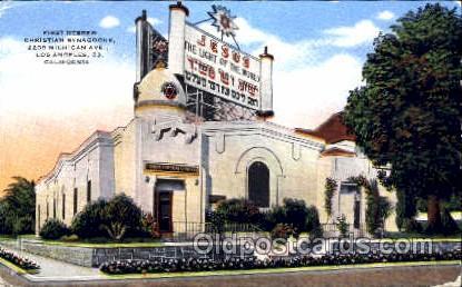 First Hebrew Christian Synagogue, LA California, USA Judaic, Judaica Postcard...