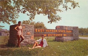 Postcard 1950s Ohio East Harbor State Park Pretty Ladies Colorpicture 22-13040