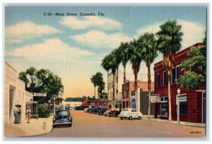 c1940's Car Scene, Main Street, Dunedin Florida FL Vintage Unposted Postcard