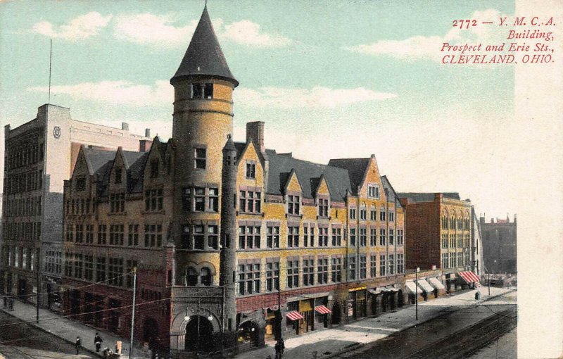 Y.M.C.A. Building, Prospect & Erie St., Cleveland, Ohio, Early Postcard, Unused