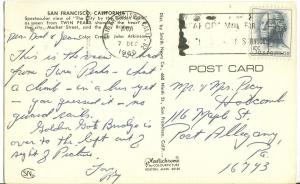 San Francisco, California, Panoramic view 1966 used Postcard