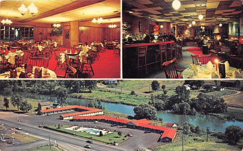 Waterloo New York~Seneca Motel & Seneca Manor Restaurant~People @ Bar~1950s Pc