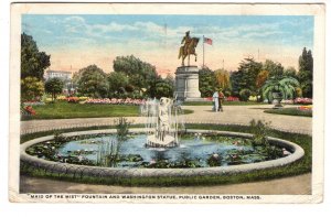 Public Gardens, Washington, Maid of the Mist, Boston Massachusetts, Used 1916