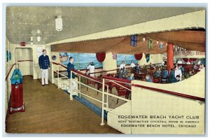 1940 Interior Room Edgewater Beach Yacht Club Hotel Chicago Illinois IL Postcard