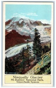 Nisqually Glacier Mt. Rainier National Park Union Pacific System WA Postcard