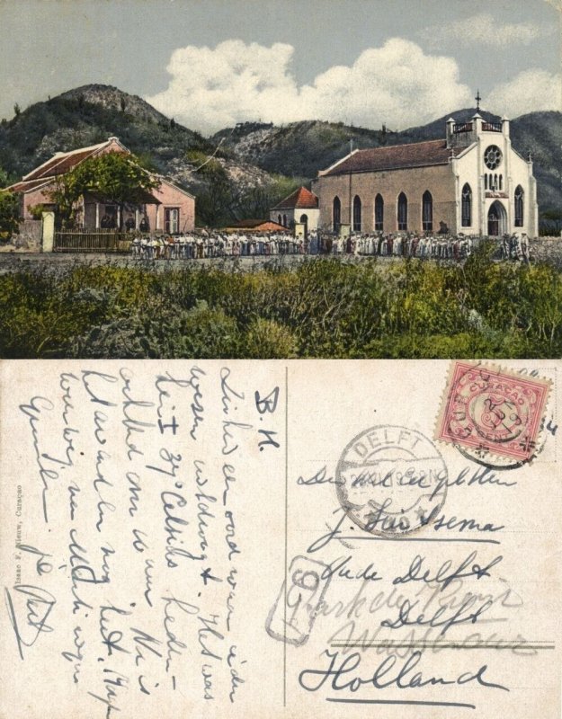 curacao, D.W.I., WESTPUNT, Catholic Church (1919) Postcard