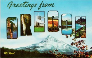 Greetings from Oregon Mt. Hood OR Large Letter Unused Vintage Postcard G57