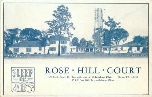 Columbus Ohio Roadside 1930s Roadside Rose Hill Court Postcard 9576