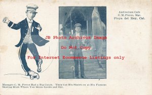 Advertising Postcard, Dolphin Fishing, Auditorium Cafe, Playa del Rey CA