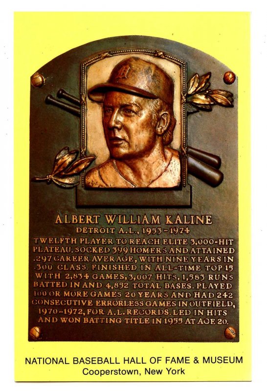 NY - Cooperstown. National Baseball Hall of Fame, Al Kaline