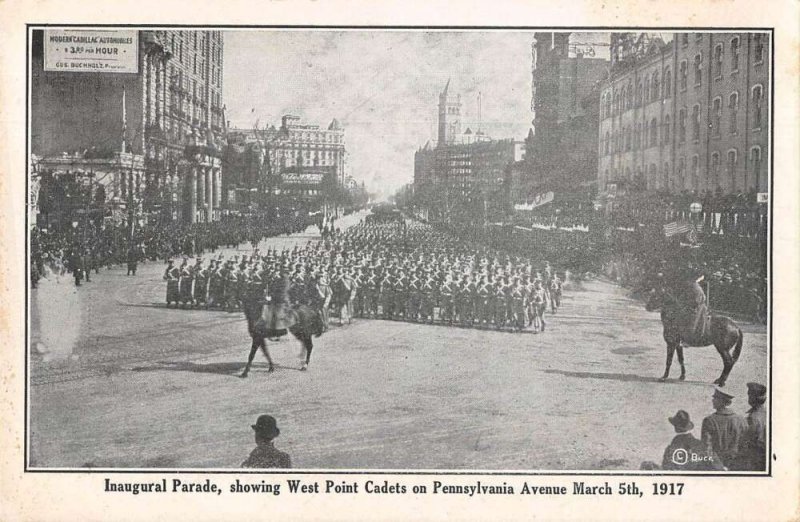 Washington DC Inaugural Parade West Point Cadets 1917 Vintage Postcard AA21078