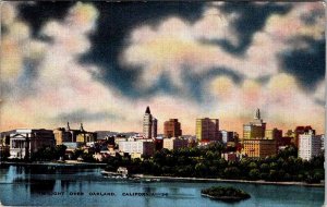 Postcard CITY SKYLINE SCENE Oakland California CA AM1984