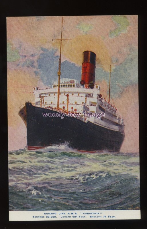 LS1549 - Cunard Liner - Carinthia - postcard - artist Odin Rosenvinge