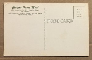 UNUSED  POSTCARD - CLAYTON HOUSE MOTEL, 5712 KNOXVILLE (RT88), PEORIA, ILLINOIS