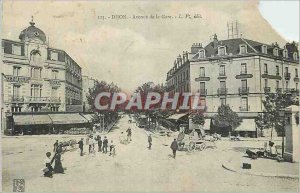 Old Postcard Dijon Avenue de la Gare